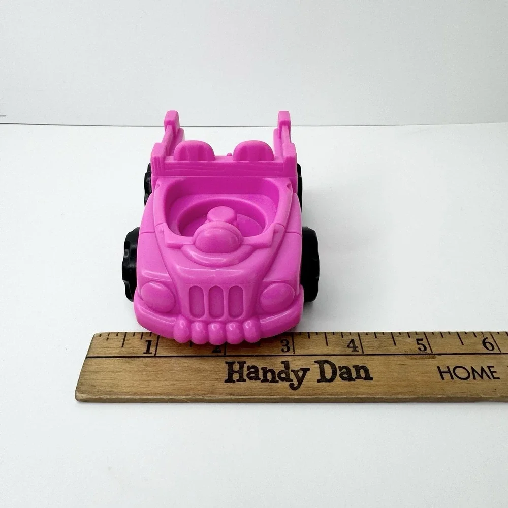 Vintage 2001 Mattel Fisher Price Little People Pink Jeep Truck Off Road Car Toy